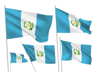 Vector flags of Guatemala