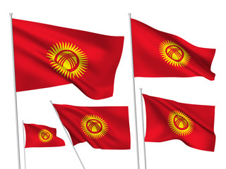 Vector flags of Kyrgyzstan