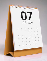 Simple desk calendar 2020 - July