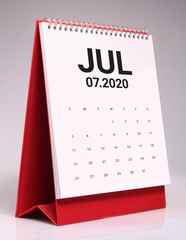 Simple desk calendar 2020 - July