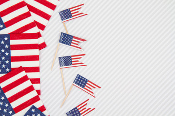 Festive table decoration with accessories with american flags