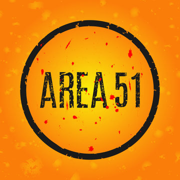 Conceptual vector illustration. Area 51 sign