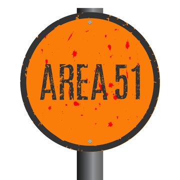 Conceptual vector illustration. Area 51 sign