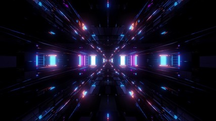 Fototapeta na wymiar beautiful futuristic scifi space ship tunnel background 3d illustration 3d rendering