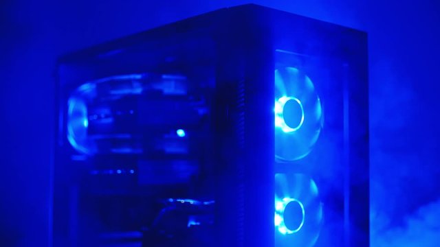 Smoking hot gamer PC with shiny LED lights 4K