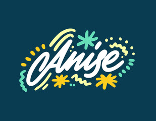 Anise vector illustration.Vector set of element for advertising, packaging design of products.