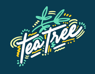 Tea tree vector illustration. Vector set of element for advertising, packaging design of products.