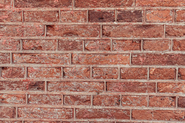 Red brown brick wall outdoor background. Stone texture.