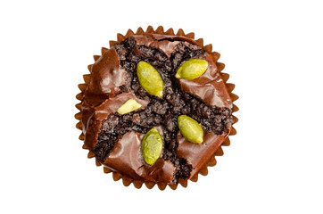 chocolate muffins with almonds nuts