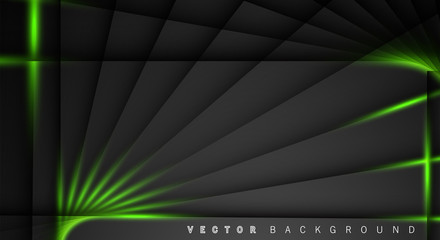 Green light line shadow dark grey luxury background