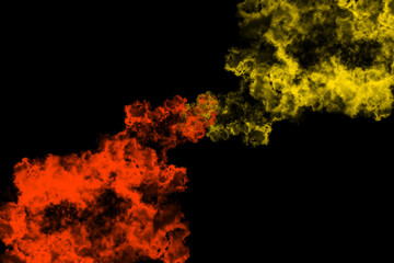 abstract colored dust explosion on a black background.abstract powder splatted background.