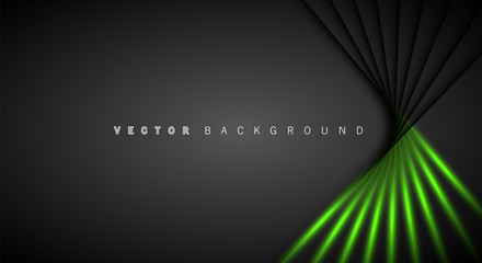 Green light line shadow dark grey luxury background