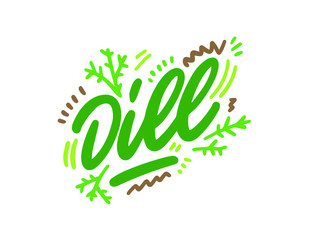 Dill vector illustration.Vector set of element for advertising, packaging design of products.