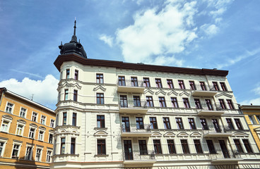 Fototapeta premium A rebuilt historic, Art Nouveau tenement house in Poznan