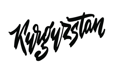Kyrgyzstan, text design. Vector calligraphy. Typography poster. Usable as background.