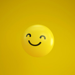 Emoticon, icon, emoji isolated on yellow background.