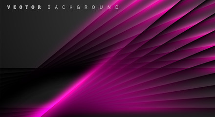 Fototapeta premium Pink light line shadow dark grey luxury background