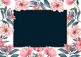 watercolor flowers. floral illustration, Leaf,  Botanic composition for wedding or greeting card