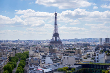 View from Arc de Triomphe on Eiffel Tower, Paris, France