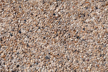 Closeup old vintage or grungy of cement floor texture floor background, image of small decorative floor pattern of gravel stone