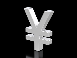 Obraz premium Metallic yen symbol