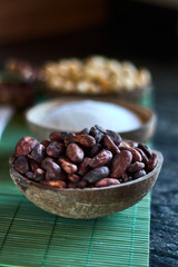 Natural cocoa in a bowl