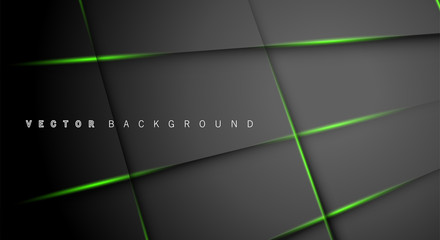 Green light line shadow dark grey luxury background