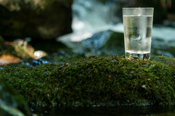 Natural water in a glass