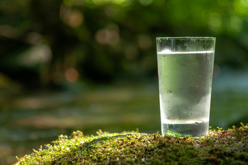 Natural water in a glass