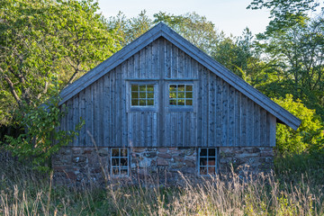 Obraz premium Abandoned barn in the forest
