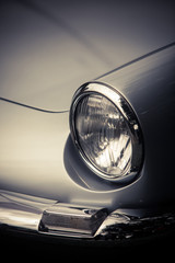 Headlight of a vintage classic car