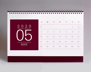 Simple desk calendar 2020 - May