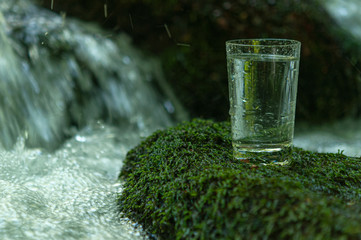 Natural water in a glass