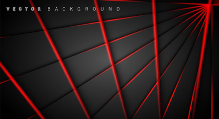 Red light line shadow dark grey luxury background