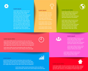 Colorful box template infographic with place for your text and content - Vector