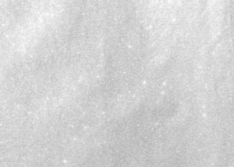 Silver glitter texture white sparkling shiny wrapping paper background for Christmas holiday seasonal wallpaper decoration, greeting and wedding invitation card design element