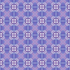 Red blue geometric seamless pattern. Hand drawn wa
