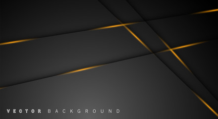 Fototapeta premium Gold light line shadow dark grey luxury background