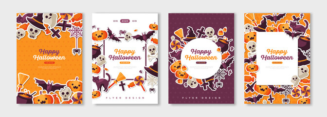 Happy Halloween posters set