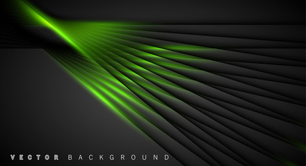 Green light line shadow dark grey luxury background