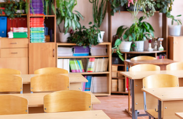 The school class is ready for the start of the school year, back to school