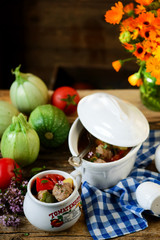 Meatball Vegetable Soup.style rustic