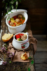 Meatball Vegetable Soup.style rustic