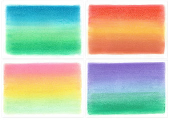 Set of abstract gradient backgrounds on textured canvas paper