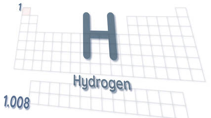 Hydrogen chemical element  physics and chemistry illustration backdrop