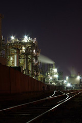Fototapeta na wymiar Kanagawa factory night view