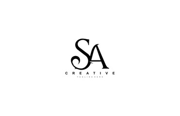 SA Letter Linked Luxury Premium Monogram Type Logo