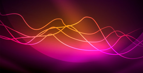 Neon lines shiny glowing background