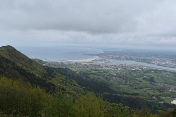 Fototapeta na wymiar View of the ocean and the bay of Txingudi, Spain