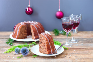 Rotweinkuchen zu Weihnachten